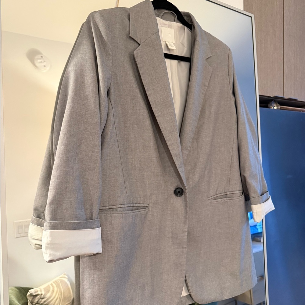 H&M Gray Single-Button Blazer